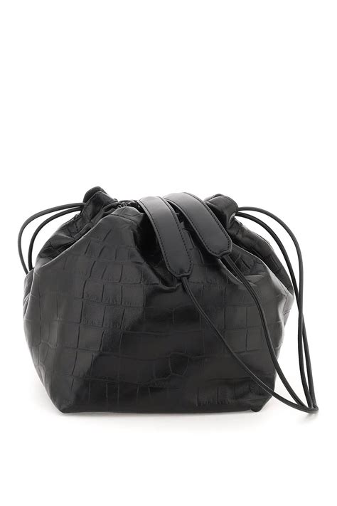 Jil Sander Jil Sander Croco Embossed Nappa Leather Bucket Bag