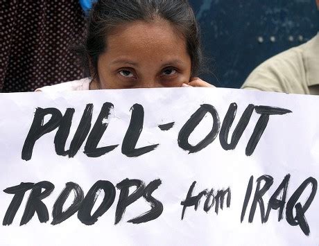 Filipino Anti Us Activist Holds Placard Editorial Stock Photo Stock