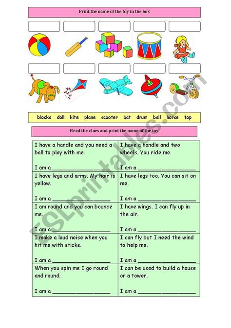 Toys Esl Worksheet By Ritawi