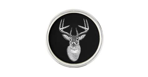 Buck On Black White Tail Deer Head Lapel Pin Zazzle