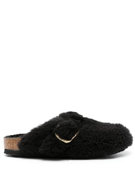 Birkenstock Boston Buckled Shearling Slippers Farfetch