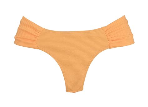 Calcinha De Biqu Ni Fio M Dia Laranja Neon Texturizado Ilha Bikini