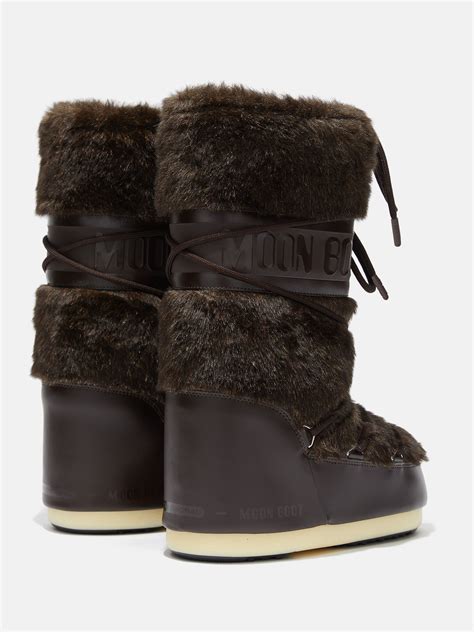 Icon Brown Faux Fur Boots Moon Boot® Official Store