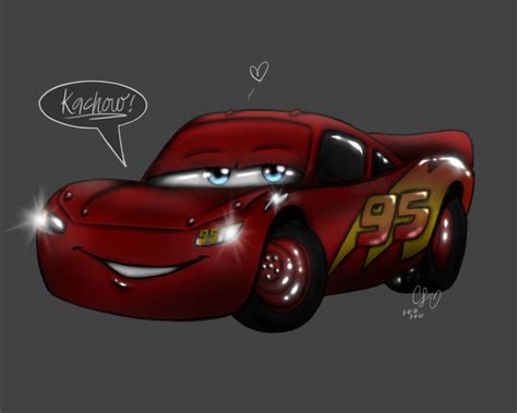 Pixar Cars Lightning McQueen Fan art (Colored) by CLMartwork on DeviantArt