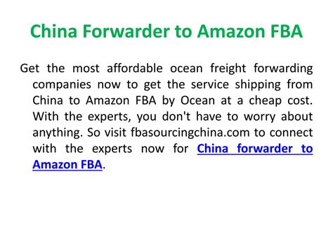 Ppt China Forwarder To Amazon Fba Powerpoint Presentation Free