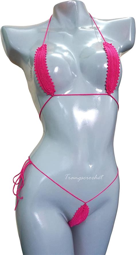 Hot Pink Crochet Extreme Micro G String Bikini Indonesia Ubuy