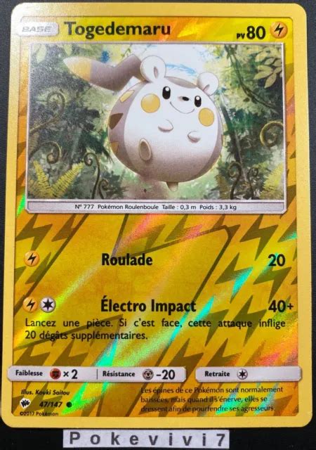 CARTE POKEMON TOGEDEMARU 47 147 REVERSE Soleil et Lune 3 SL3 Française