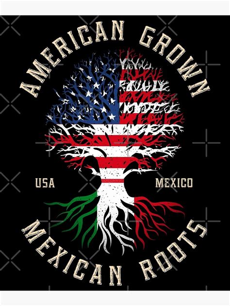 American Grown Mexican Roots Us Flag Mexico Independence Day Mexican