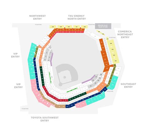 Texas Rangers Seating Chart Map – Two Birds Home