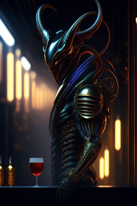 Lexica Alien Xenomorph Male Biomechanical Full Body Cinematic Style