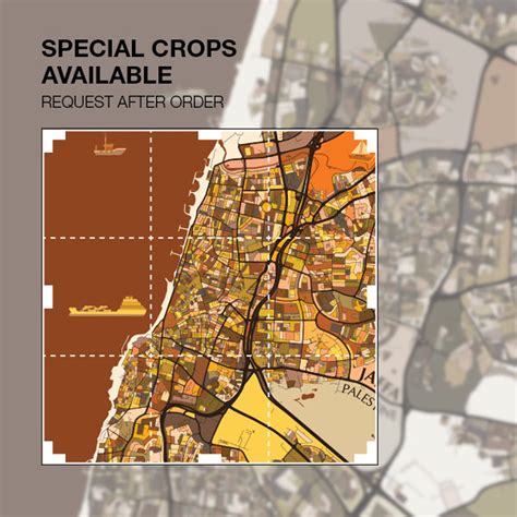 Jaffa Palestine Map Print Modern Contemporary Chroma Color | Etsy