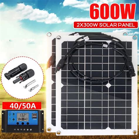 Panel Solar de 600W 300W célula Solar de 18V controlador de 40 50A