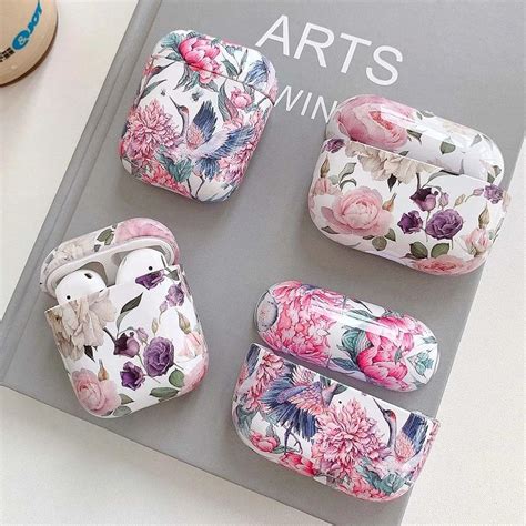 Flowers Earphone Case For Airpods 2 Pro Cases Cute Colorful Vintage Hard Pc Smooth Protective