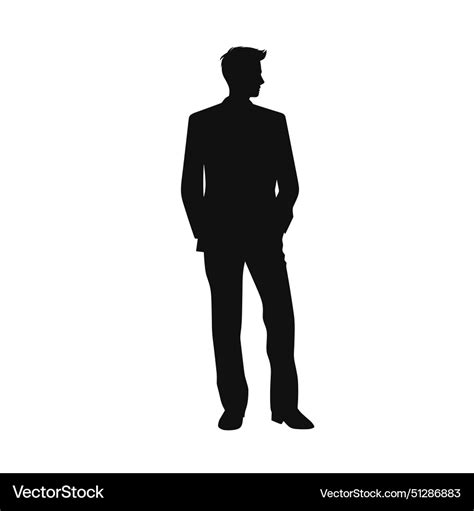 Businessman silhouette standing sideways Vector Image