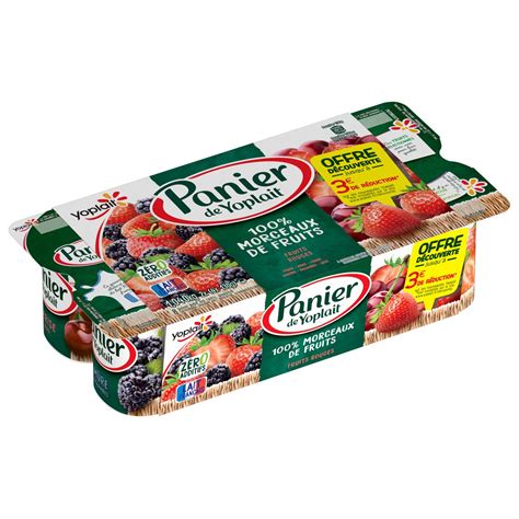 PANIER DE YOPLAIT Yaourt 100 Morceaux De Fruits Rouges 8x130g Pas Cher