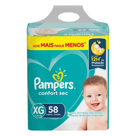 Fraldas Pampers Confort Sec Xg 58 Unidades Submarino