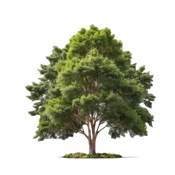 Trees Isolated On White Background 3d Rendering Trees Isolated On