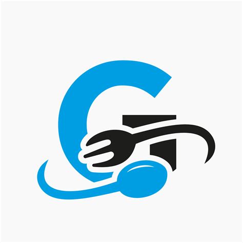 Letter G Restaurant Logo Combined With Fork And Spoon Icon