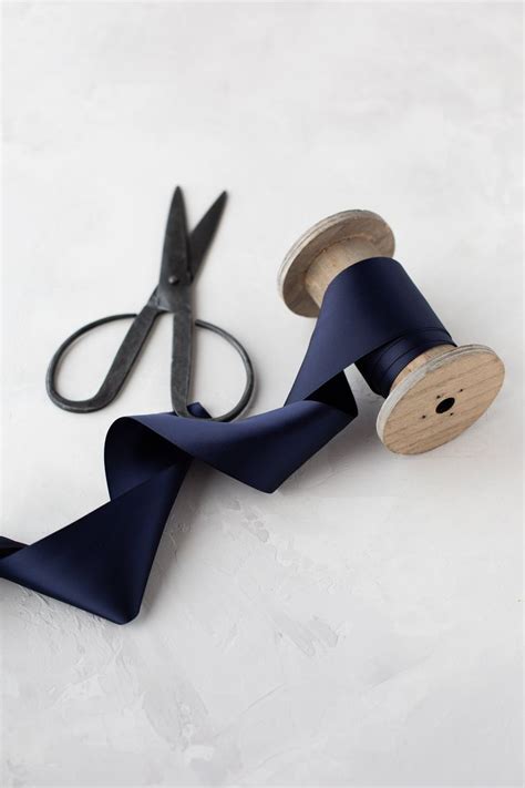 Dark Navy Blue Double Faced Satin Ribbon Etsy Uk In