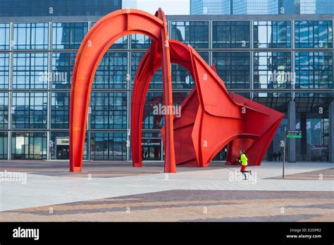 France Haut De Seine La Defense Sculpture The Red Spider By Alexander