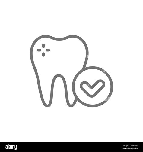 Vector Healthy Tooth Dental Care Line Icon Stock Vector Image Art