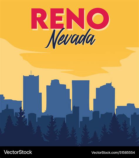 Reno nevada with beautiful sky background Vector Image