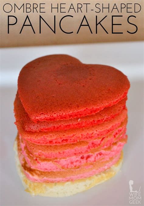 Ombre Heart Shaped Pancakes Without Eggs