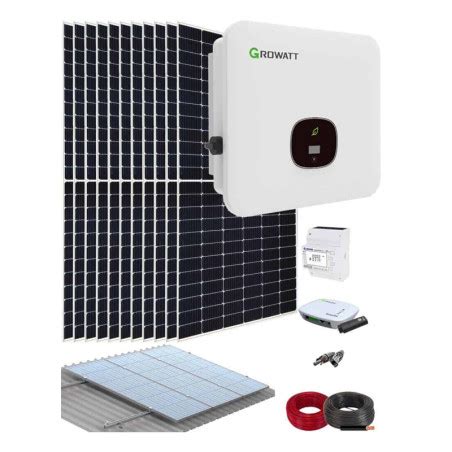 Kit Autoconsumo GROWATT Trifásico 4000W 20000Wh día 10 Paneles solares