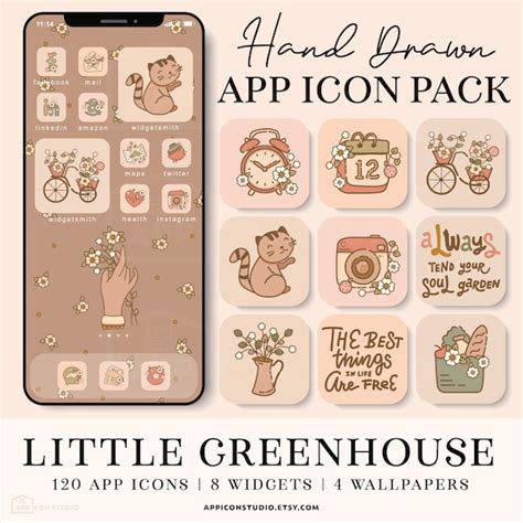 Cottagecore Ios 14 App Aesthetic Ios14 Icons Iphone App Etsy