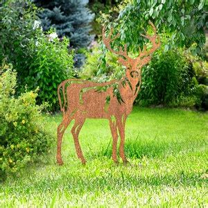 Custom Rustic Metal Stag Deer Garden Stake Yard Art Personalized Deer