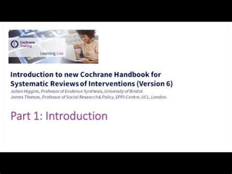 Cochrane Handbook For Systematic Reviews Of Interventions Version