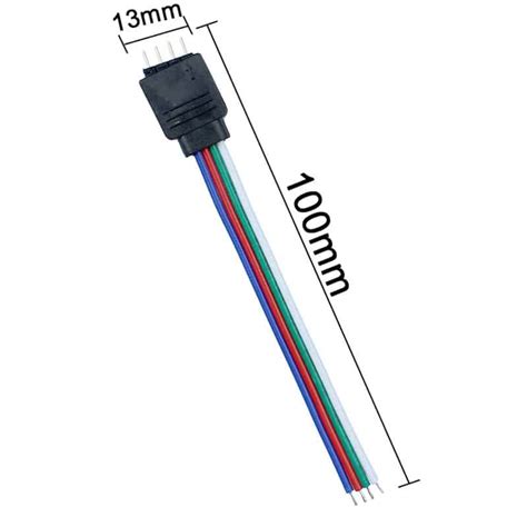 Male 4-Pin Connector Cable for LED Strips - 100mm Length