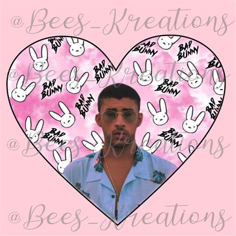 Bad Bunny Heart Png Valentines Day Etsy