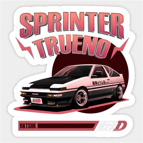 Initial D Tofu Toyota Ae Trueno Initial D Sticker Teepublic