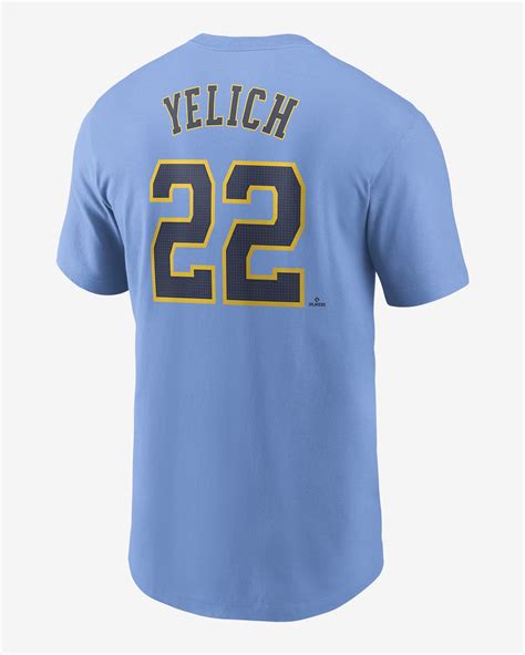 Playera Nike De La Mlb Para Hombre Christian Yelich Milwaukee Brewers