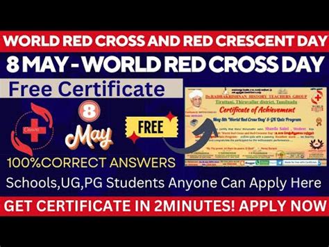 World Red Cross And Red Crescent Day Free Certification World Red