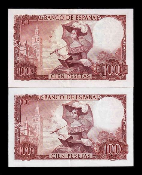 España Pareja 100 Pesetas Becquer 1965 Pick 150 Serie A Sin Serie Ebc