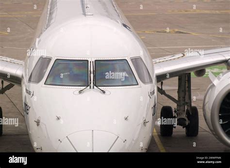 Toronto, Canada - 03 10 2024: Cockpit of Embraer E195-E2 modern jet ...