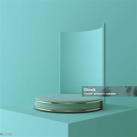 Desain Adegan Geometris 3d Dengan Mockup Minimalis Modern Untuk