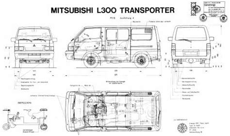 Mitsubishi L300 Blueprint Drawing