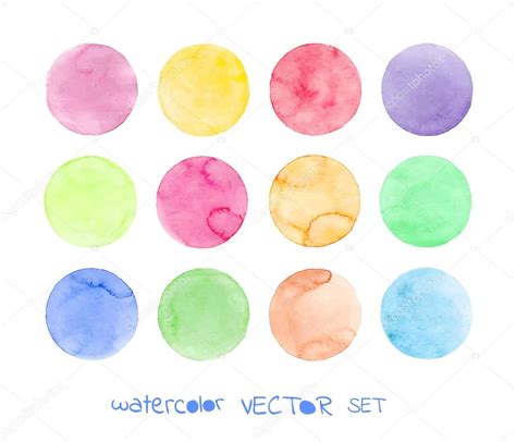 Set Of Pastel Watercolor Circles Stock Vector Image By Lesichkalll