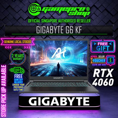 GIGABYTE G6 KF H3US854KH Gaming Laptop I7 13620H RTX4060 16 FHD