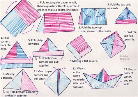 Paper Boat Easy Instructions - teachcreativa.com