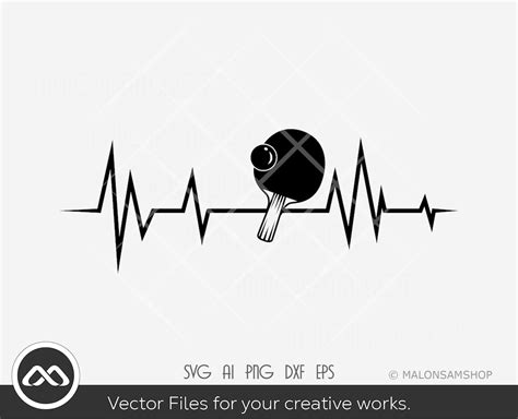 Ping Pong Svg Heartbeat Table Tennis Svg Pingpong Svg Ping Pong