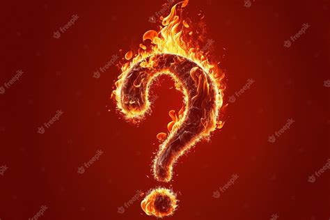 Premium Photo Burning Question Mark On Red Background