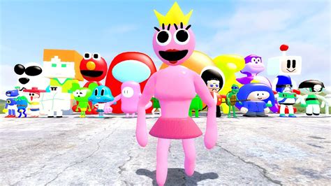 Playing As Rainbow Friends Pink Girl Vs All 3d Sanic Clones Meme In Garrys Mod Youtube