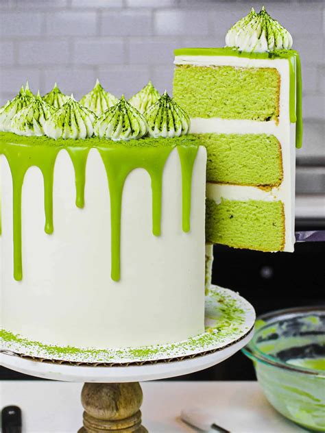 Matcha Cake - Tender Matcha Cake Layers Frosted w/ Fluffy Buttercream