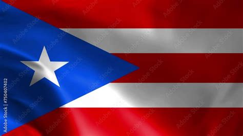 Puerto Rico flag video waving in wind. Realistic flag background. Close ...