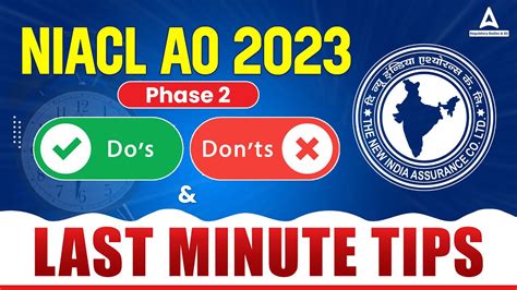 Last Minute Tips For NIACL AO 2023 Do S And Don Ts In NIACL AO Exam