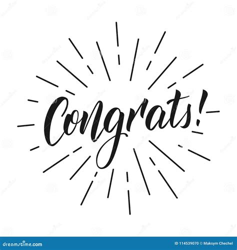 congrats lettering inscription congrats  greeting card stock vector